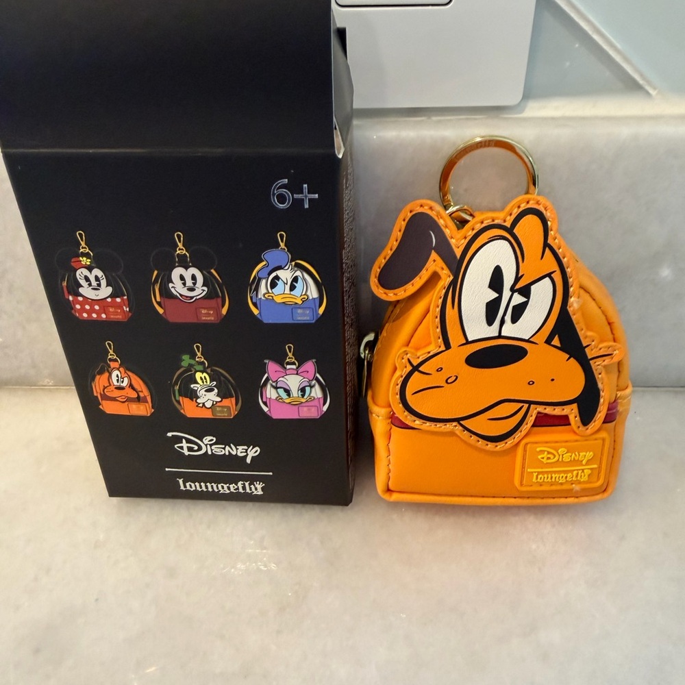 Loungefly Disney drop shop blind box Pluto Mini Backpack Keychain bag charm